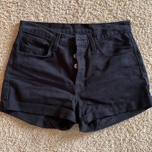 Brandy Melville John galt black denim shorts